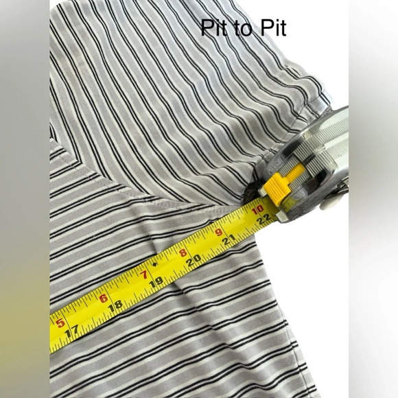 Men’s Oobe Striped Collared, Short Sleeve, Side Slit Polo - Picture 10 of 11